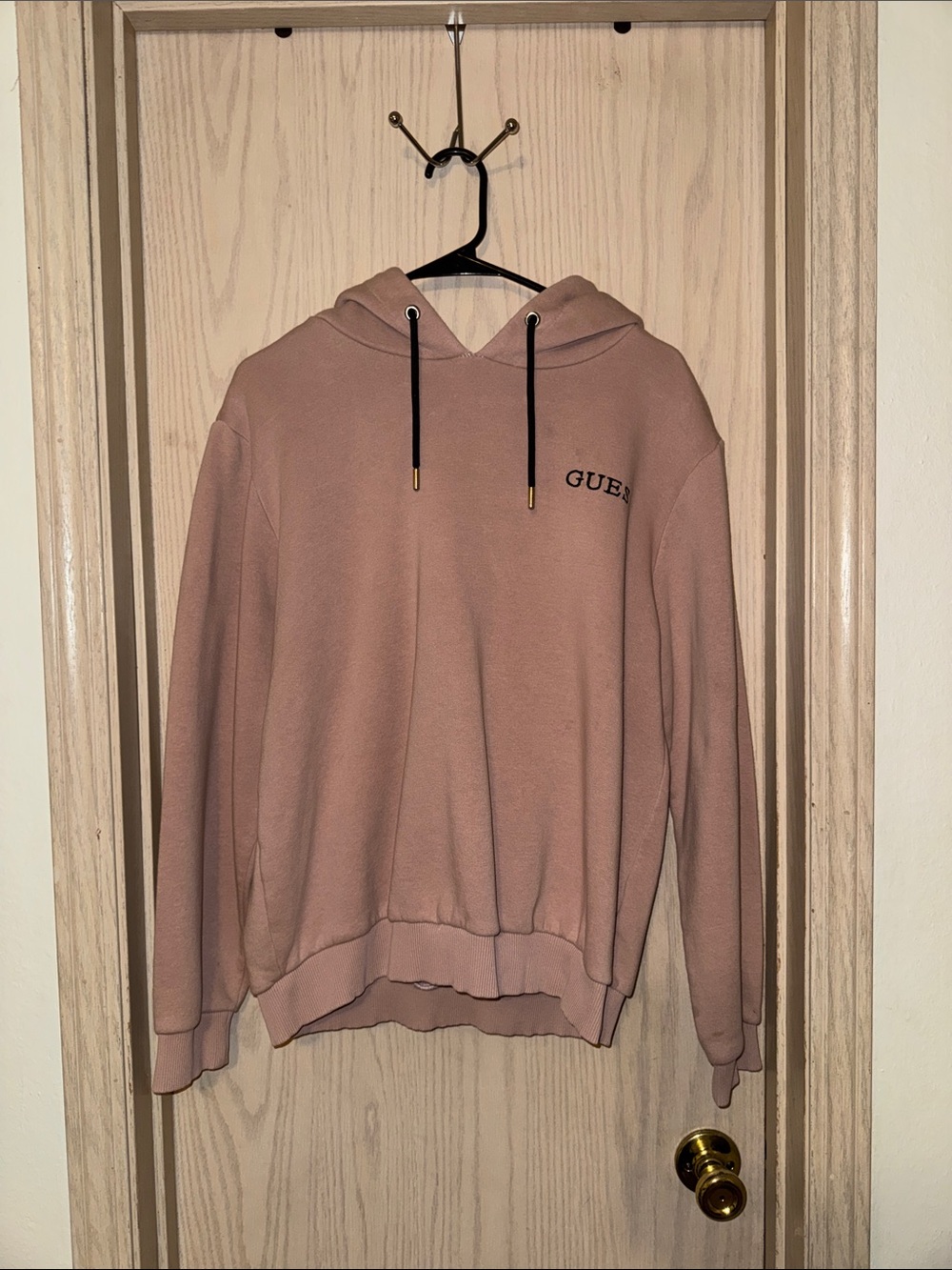 GUESS Men's Dusty Rose Crewneck Hoodie